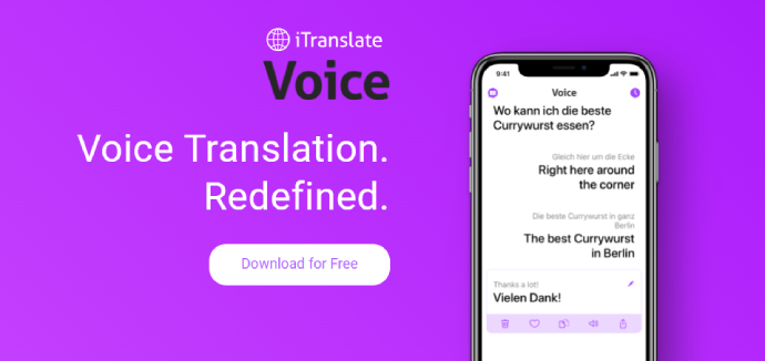 iTranslate voice translator